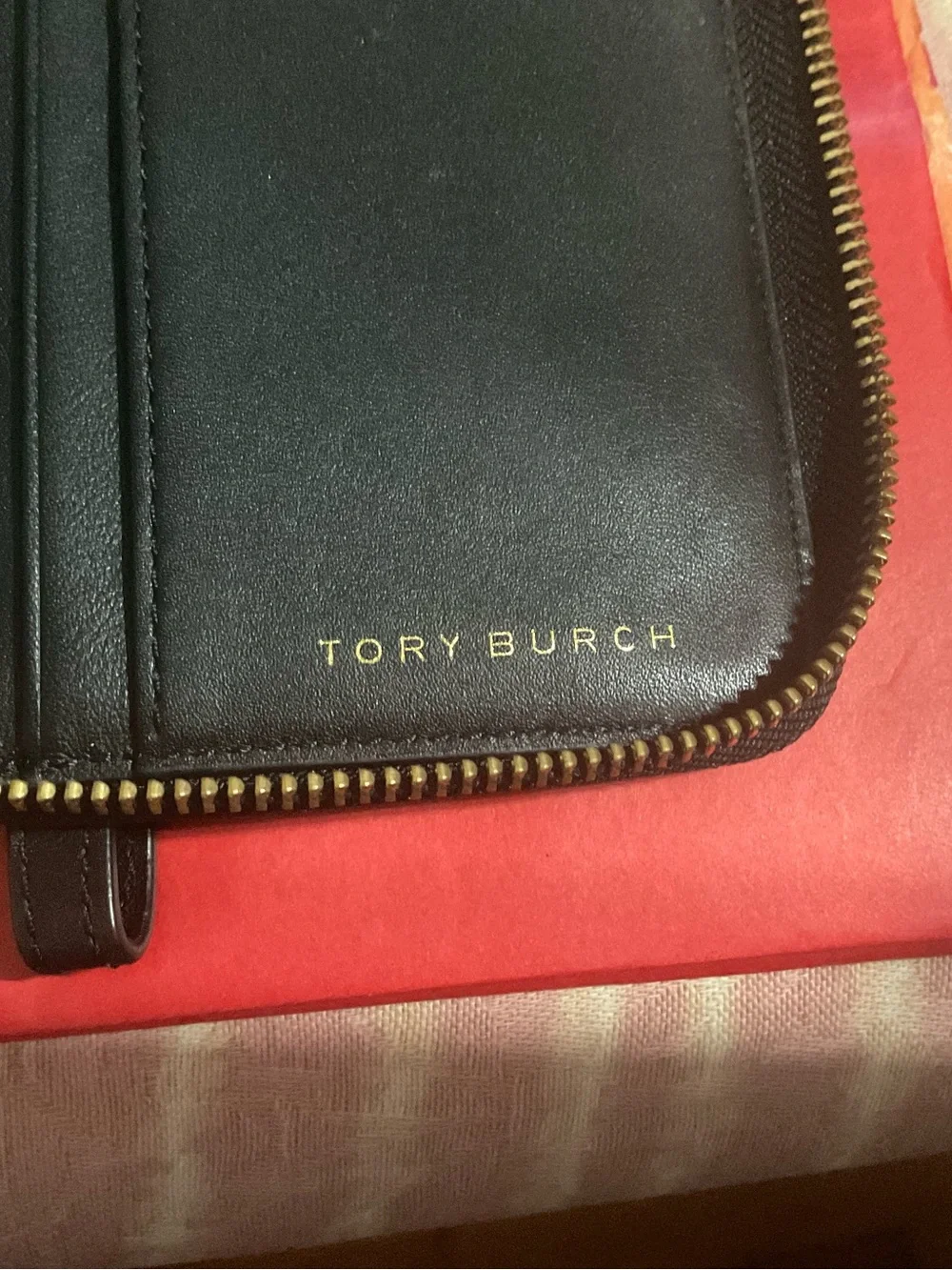 Tory Burch Black Quilted Zip Wristlet